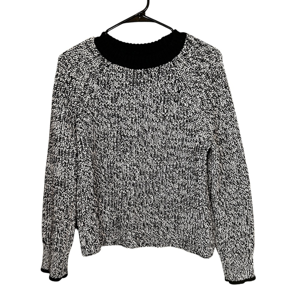 Rag and Bone black white chunky knit sweater cotton wool size small minimalist